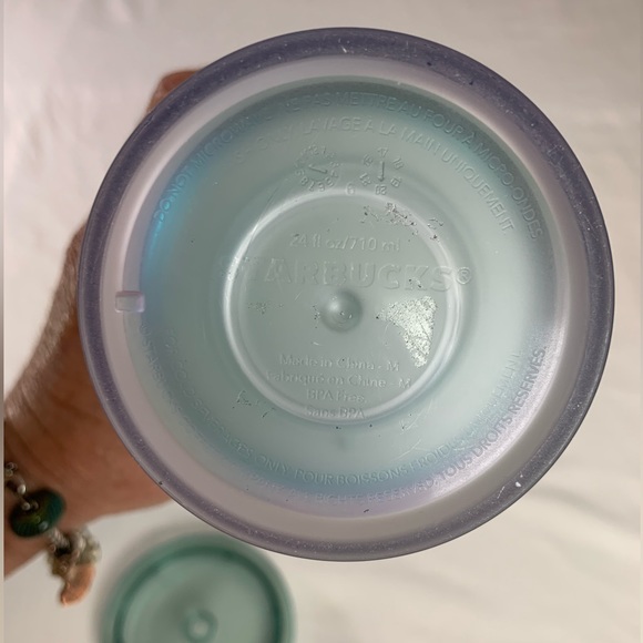 Starbucks Mermaid Tail Cold Tumbler 24oz Iridescent Matte Undersea Cup Lid 2021 - Picture 2 of 4